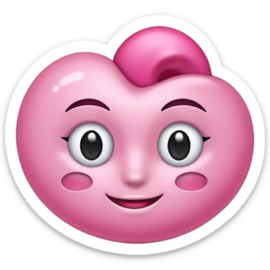  Coração metade rosa e metade branco emoji sem borda  sticker