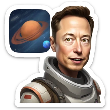 Give me an emoji of Elon Musk on Mars sticker