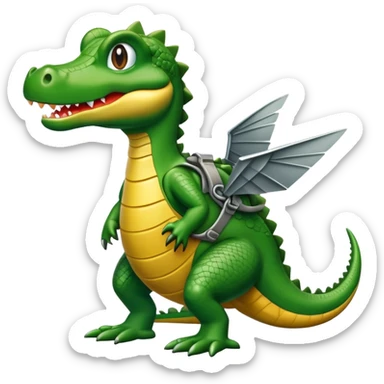 Cocodrilo con cuerpo de avioneta sticker