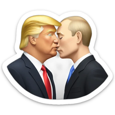 trump-and-putin-kissing,-lgbtq+ friendly, positivity, inclusiveness sticker