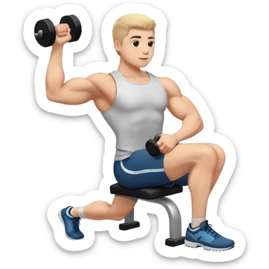 Seated Dumbbell Tricep Extension, 90-degree elbows sticker