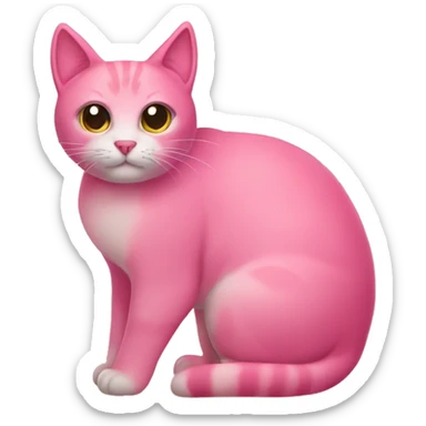 pink cat sticker