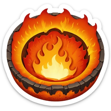 flaming crater sticker