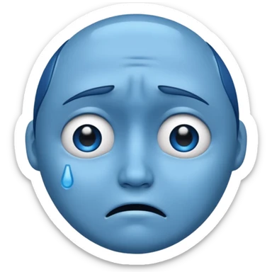 Sad face blue sticker