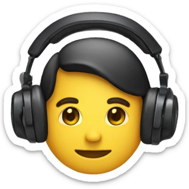 Emoji with gamer headset sticker