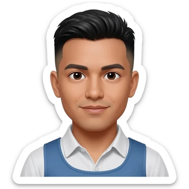 Peruvian man fade hair cut 25 year old  sticker