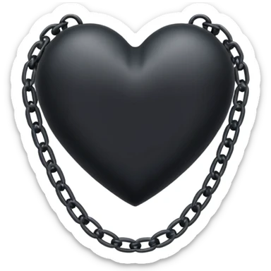 pastel black heart with chains sticker
