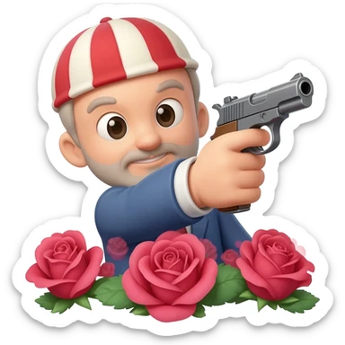 gun pointing at roses emoji sticker