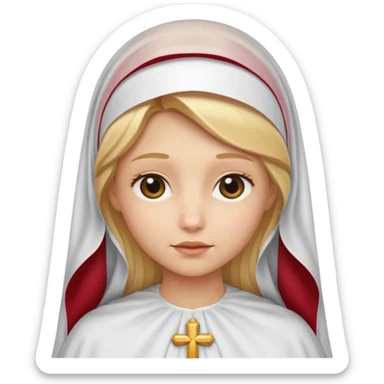 Blonde girl with Catholic veil sticker