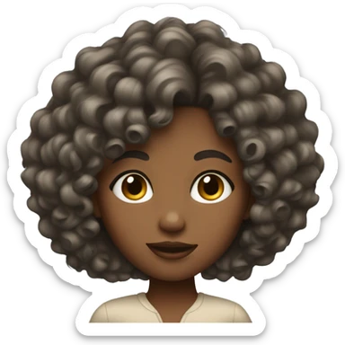 chic girl with curly hair sticker