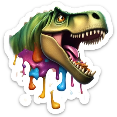 T-Rex barfing  sticker