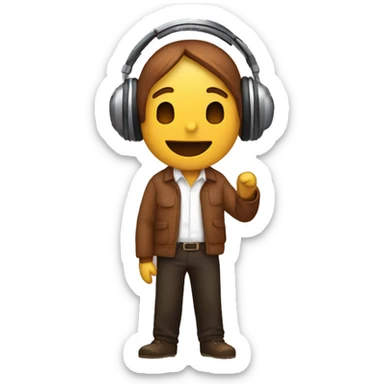 Person listening to cinnamon themed music sticker