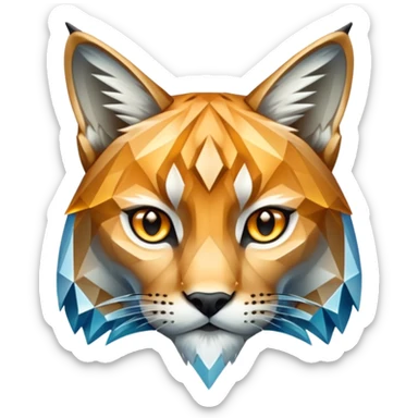 Lynx made of crystals sticker
