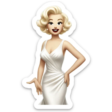Marilyn monroe wearing white dress sticker