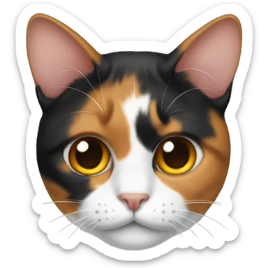 calico cat head  sticker