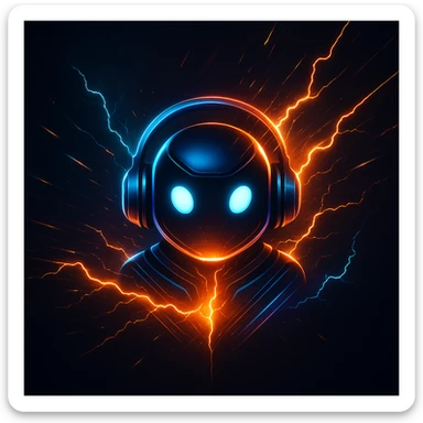 AI assistant icon with high-speed spark and lightning, glowing core, metallic neon colors, sleek tech lines, premium futuristic bold style, dark background, 1:1 aspect ratio, no text sticker