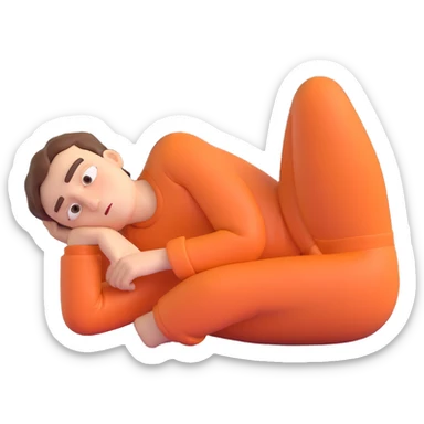 emoji representing 'la flemme' extreme laziness: character with heavy eyelids, slouched posture, lying down or dragging feet, evoking boredom, tiredness, giving up before starting, optionally with blanket, couch, or thought bubble with 'pfff…' sticker
