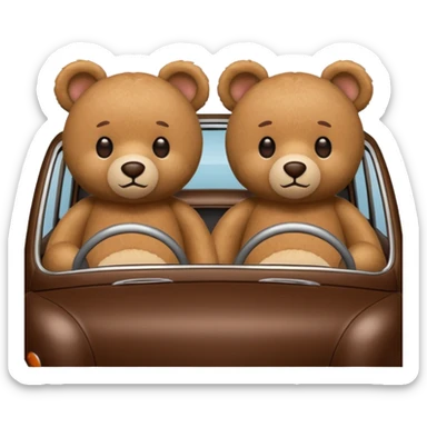 Two teddy bears in car sticker