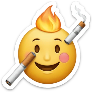 maak een emoji die een sigaret in zijn mond heeft sticker
