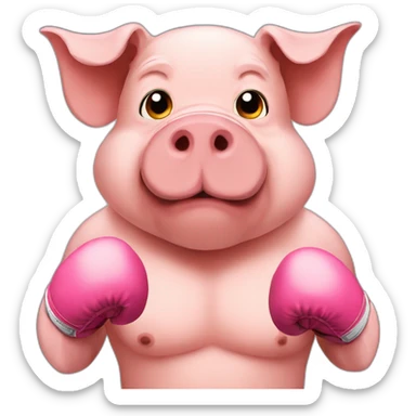 Pig that is a professional boxer sticker