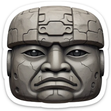 Olmec colossal stone head sticker