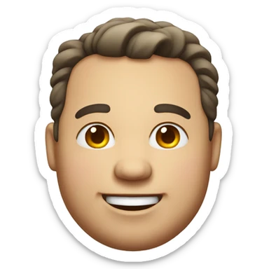 late 30s chubby man with a dimple on the right side cheek smiling sticker