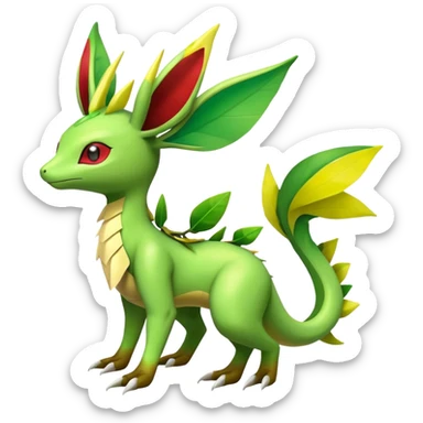 Shiny Flygon-Leafeon-Meganium-hybrid, full body sticker