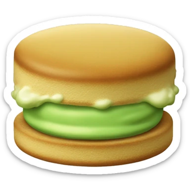 Emoji de un alfajor de crema de pistachos, que la crema de adentro sea verde Como el pistacho sticker
