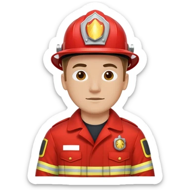 white fireman in a red suit sticker
