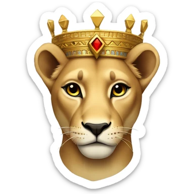 Lioness with a crown Egyptian theme sticker