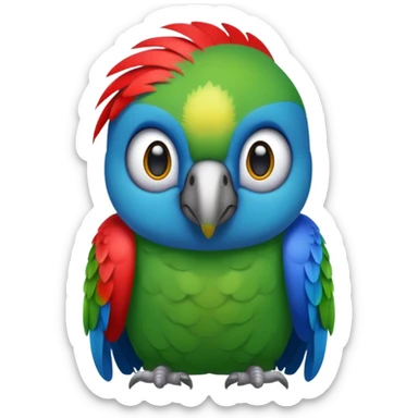 Flying parrot with a frontal view sticker