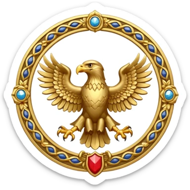 Bicephalous Eagle crest / brosch in a cirkel sticker