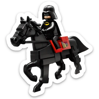 Lego horse with Batman racing against Darth Vader’s horse  sticker