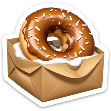 donut in paper bag sticker