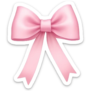light pink ribbon bow sticker