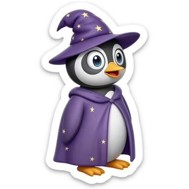 Penguin Wizard sticker