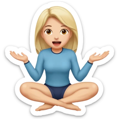 Woman kneeling with mouth open  sticker