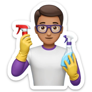 man Cleaning the bathroom sticker