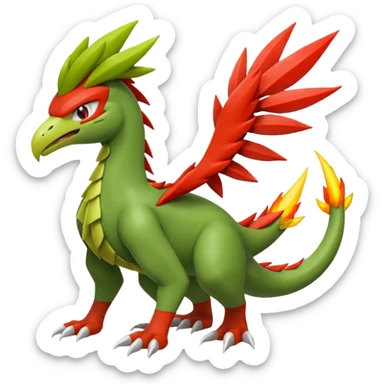 Sceptile-Inteleon-Blaziken-Pokémon-Fakémon-fusion (full body) sticker
