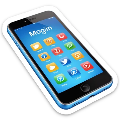 Ads on phone blue colors social media sticker