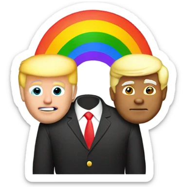 Trump with rainbow gay sticker