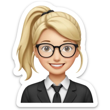 Office lady with high ponytail sticker