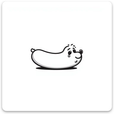 sausage with a sad face sticker