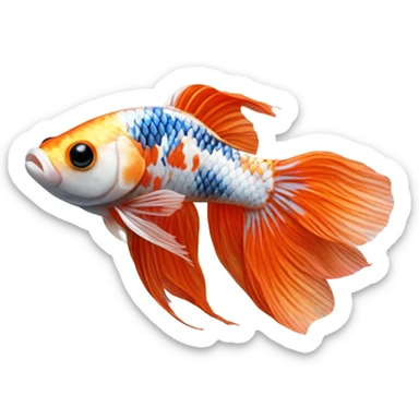 Koi betta fish: short fins sticker