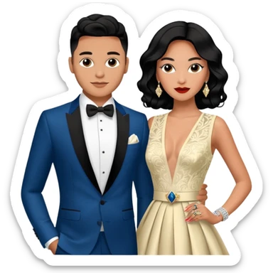 Jet Set Josh King Madrid and Tefi Valenzuela, Peruvian ex novia de millionario de digital, mingling at exclusive luxury fashion gala. sticker