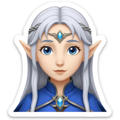 Frieren the female elf mage with silver hair sticker