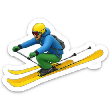 Man skiing over a bottle of buckfast sticker