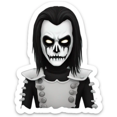Black metal guitarist corpse paint sticker