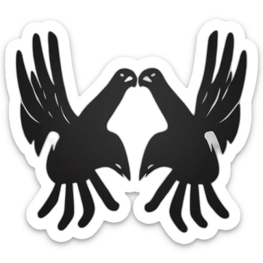 Two hands overlaping making an albanian eagle sign sticker