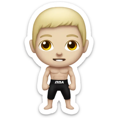 MMA fighter white-skinned in the stand sticker